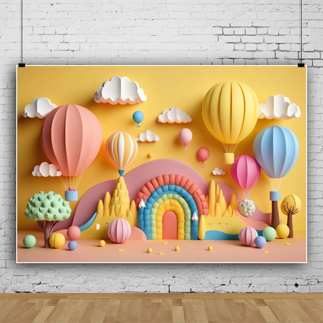 Photo Backdrop Baby First Birthday for Photography Balloon Cake Smash Party Decor Baby Shower Photographic Background Photo Studio