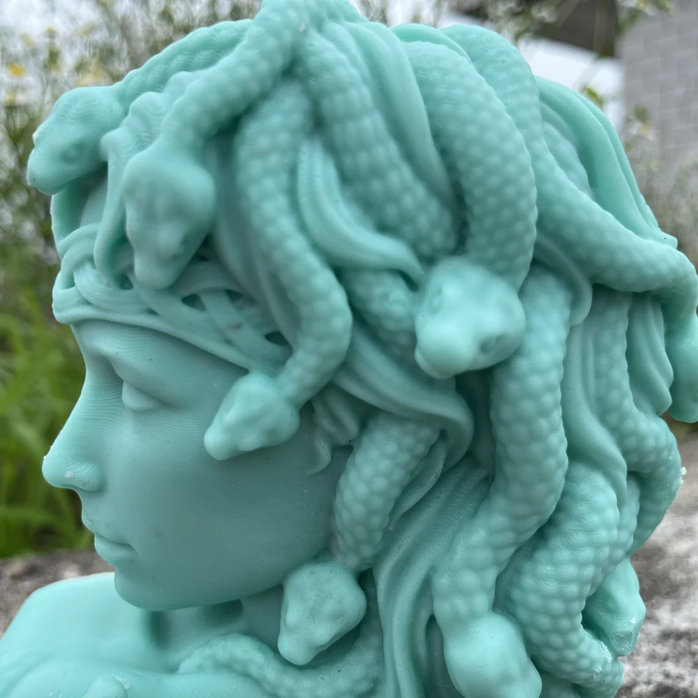 Realistic Medusa Bust Scented Candle Silicone Mold Greek Sculpture Snake Head Woman Soap Gypsum Clay Epoxy Resin Mold Home Decor
