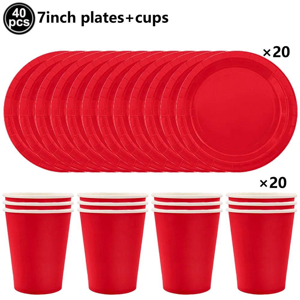 Vibrant Red Party Tableware Set for Celebrations and Events