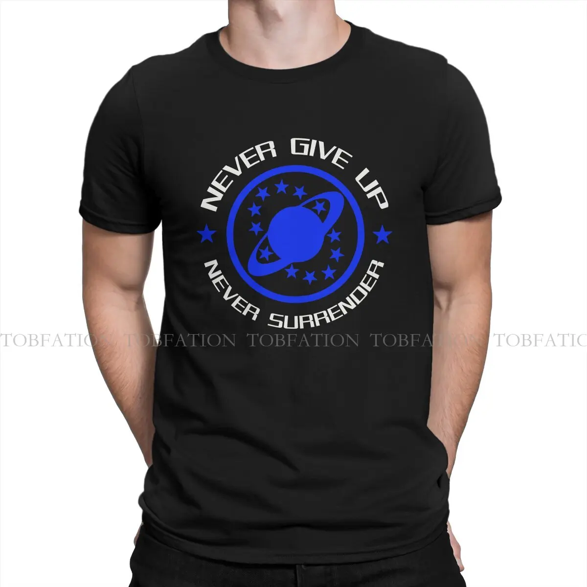 Quest Galaxy Sci Fi Film Never Give Up Never Arn T-Shirt 100% Cotone Maglietta Da Uomo Di Moda Vintage O-Collo Abbigliamento Da Uomo