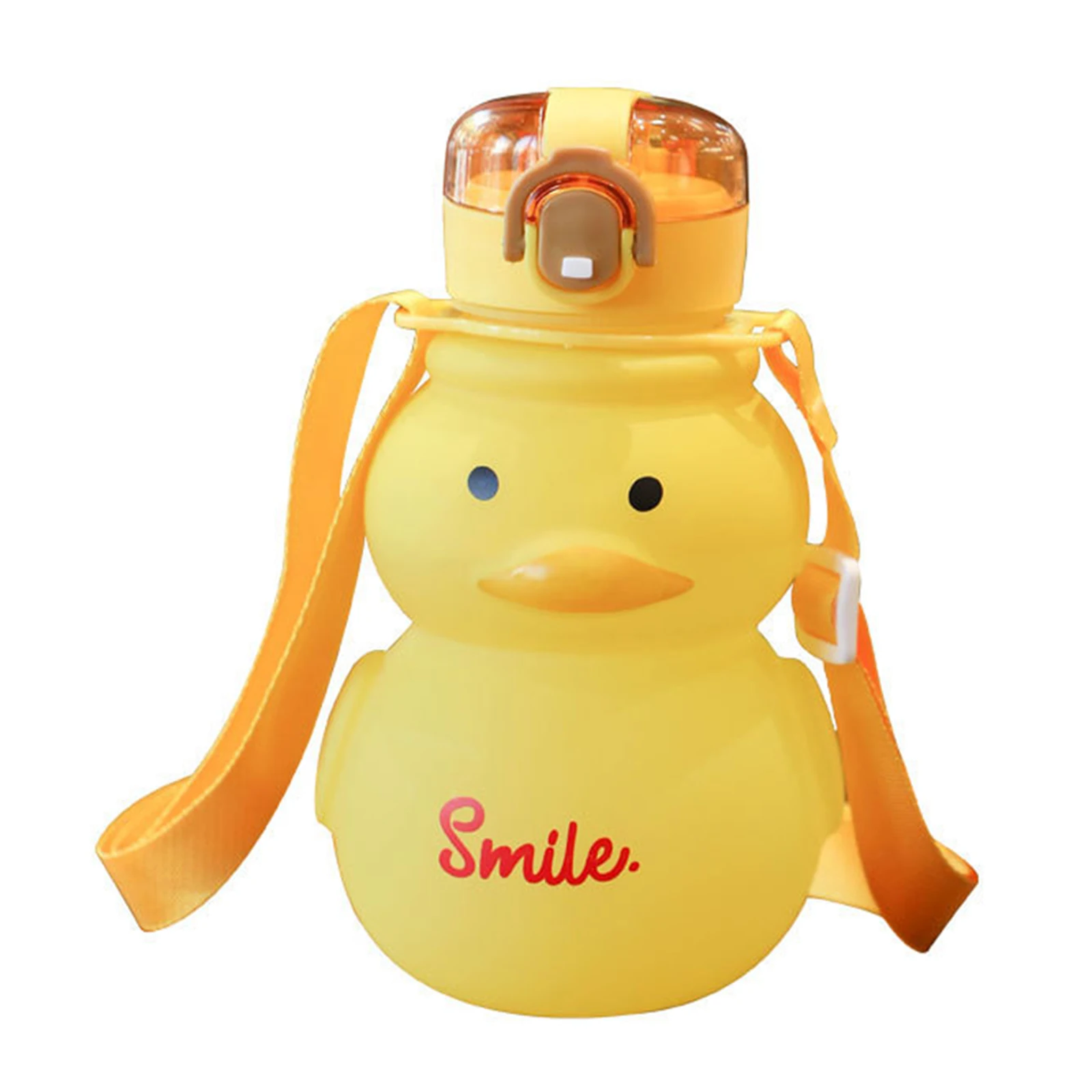 650ml 대용량 누수 방지 덕스 스포츠 물병, 조절 가능한 스트랩, 여행용 휴대 물통