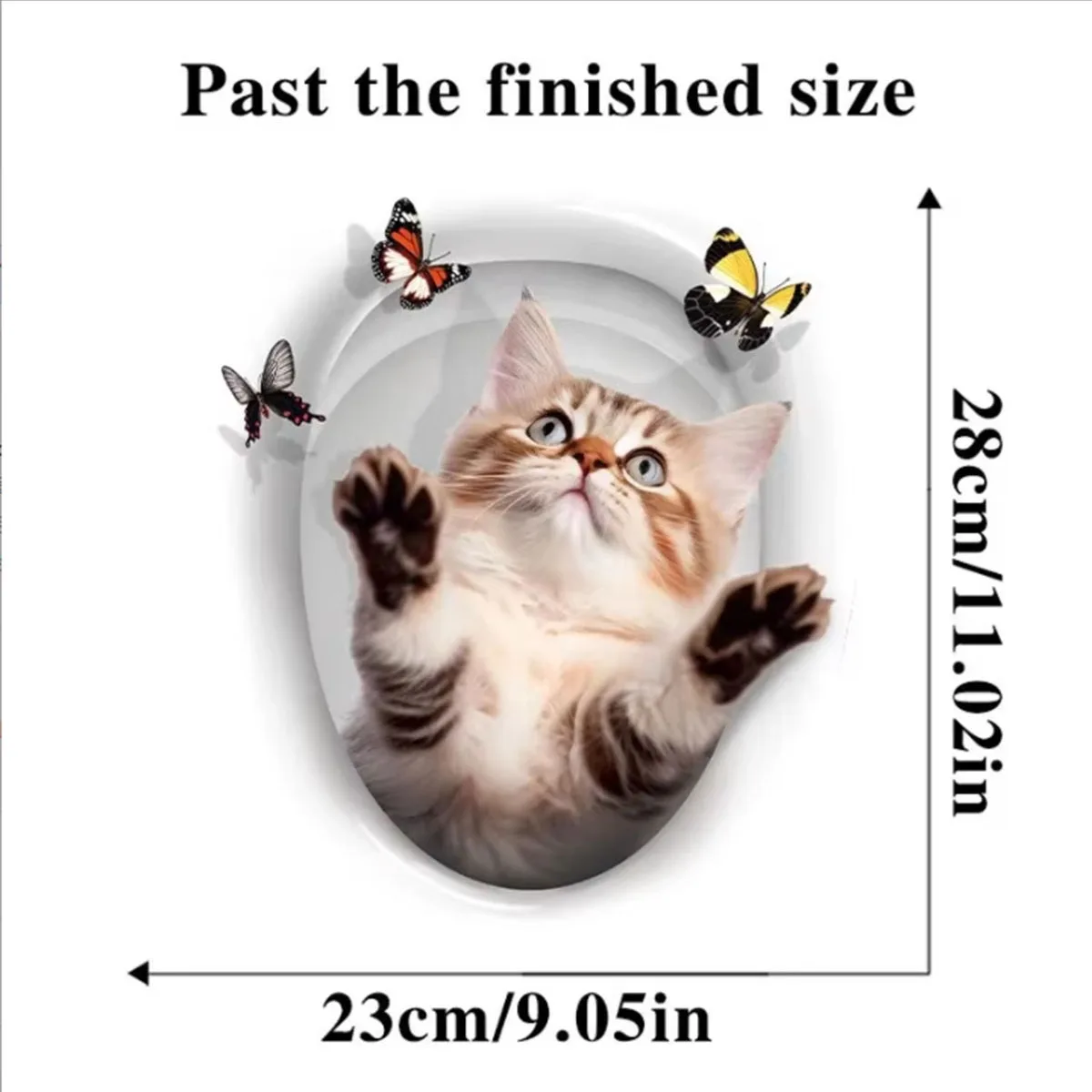 1pc Scary Cat Toilet Wall Stickers Unique Home Decoration Decal Fun Atmosphere