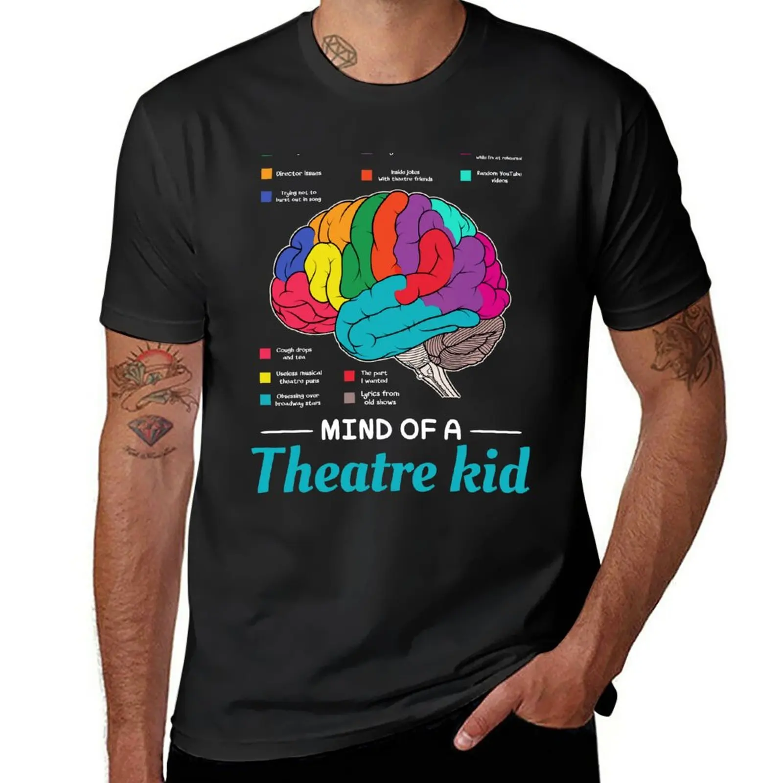 

New Mind of A Theater Kid Funny Musical Theater Nerd Actor Actress Drama T-Shirt kawaii clothes t shirts for men cotton