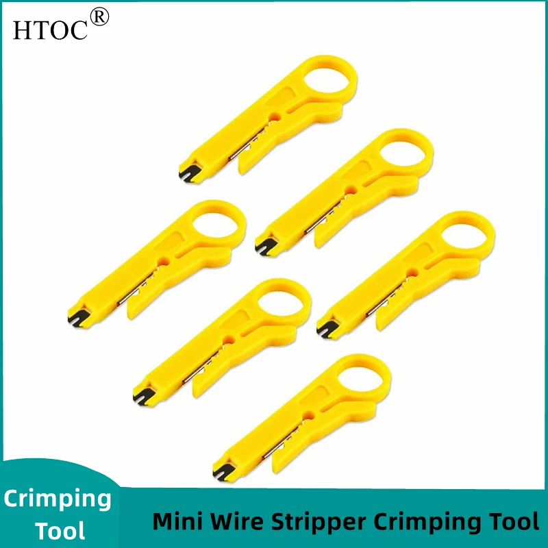 Ethernet Crimping Tool 3PCS HTOC Mini Wire Stripper Crimping Tool For RJ11 RJ45 Network Cable Telephone Line Computer UTP