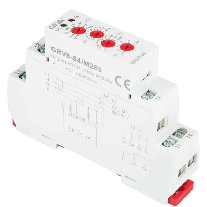 

GEYA GRV8-04 M265 3-Phase Voltage Monitoring Relay Phase Sequence Phase Failure Protection