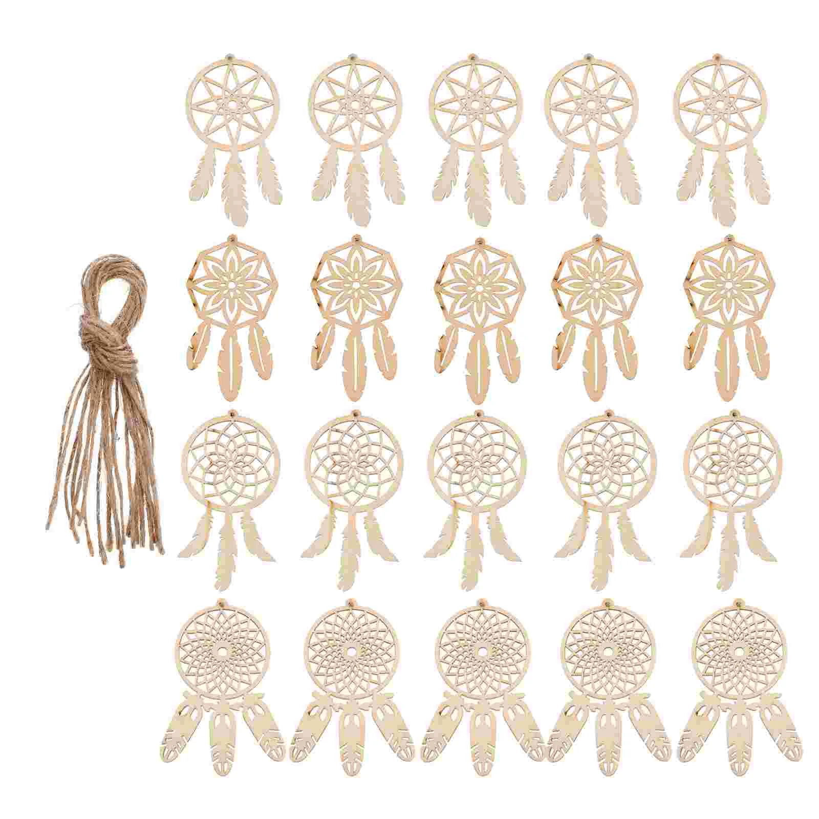 

Holibanna Decorative Hanging Ornaments Diy Dream Catchers Kits Unfinished Wood Dream Catchers Hanging Decorations Wood Slices