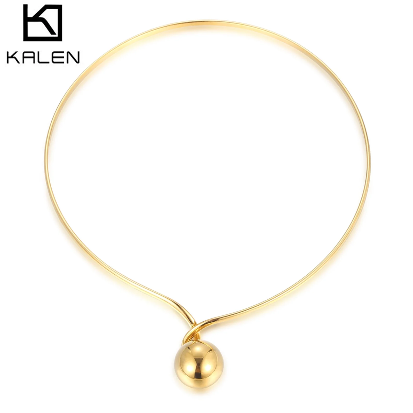 

3mm Coil Choker Necklace For Women - Stainless Steel - KN236552