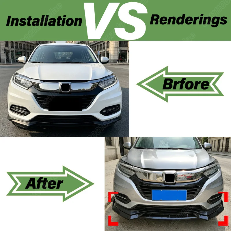 혼다 HRV HR-V 2019 2020 자동차 프론트 범퍼 립 스포츠 레이싱 프론트 턱 스포일러 바디 개조 키트