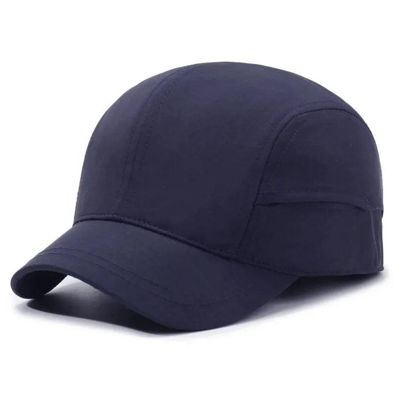 2026 Short-Brimmed Solid Color Baseball Cap Lightweight Quick-Dry Polyester Adjustable Buckle Closure Sun Protection Breathable