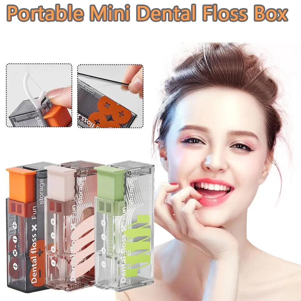 Automatic Dental Floss Storage Box Portable Pop-Up Dental Floss Dispenser Refillable Floss Container Dental Oral Hygiene Care