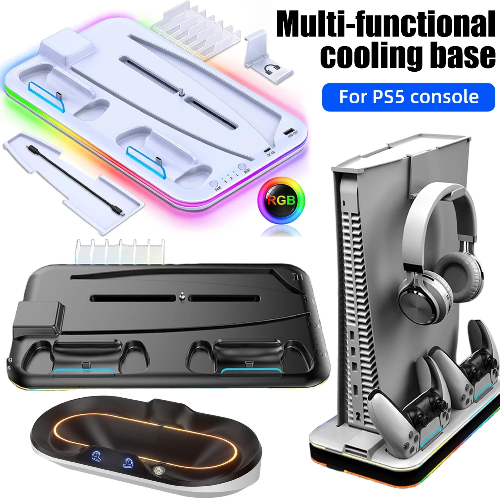  PS5 Stand and Cooling Station with RGB LED Controller