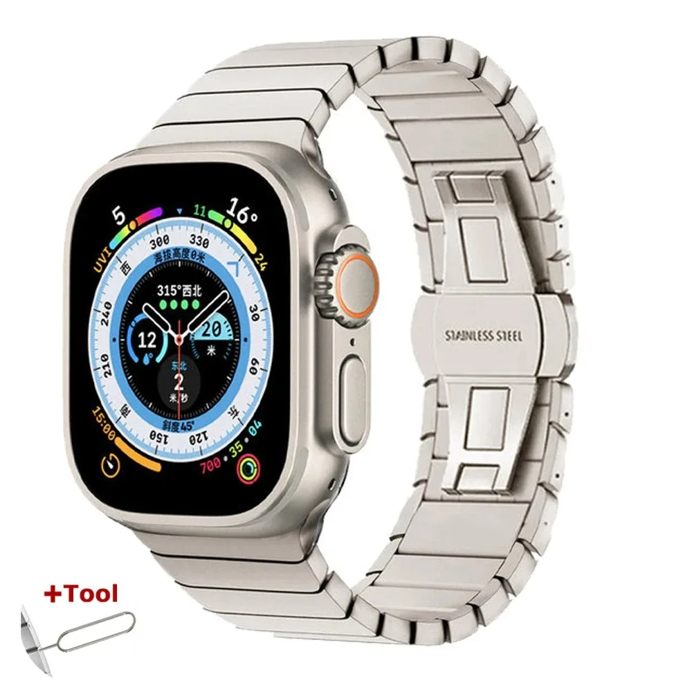 Elegant Stainless Steel Metal Link Watch Strap