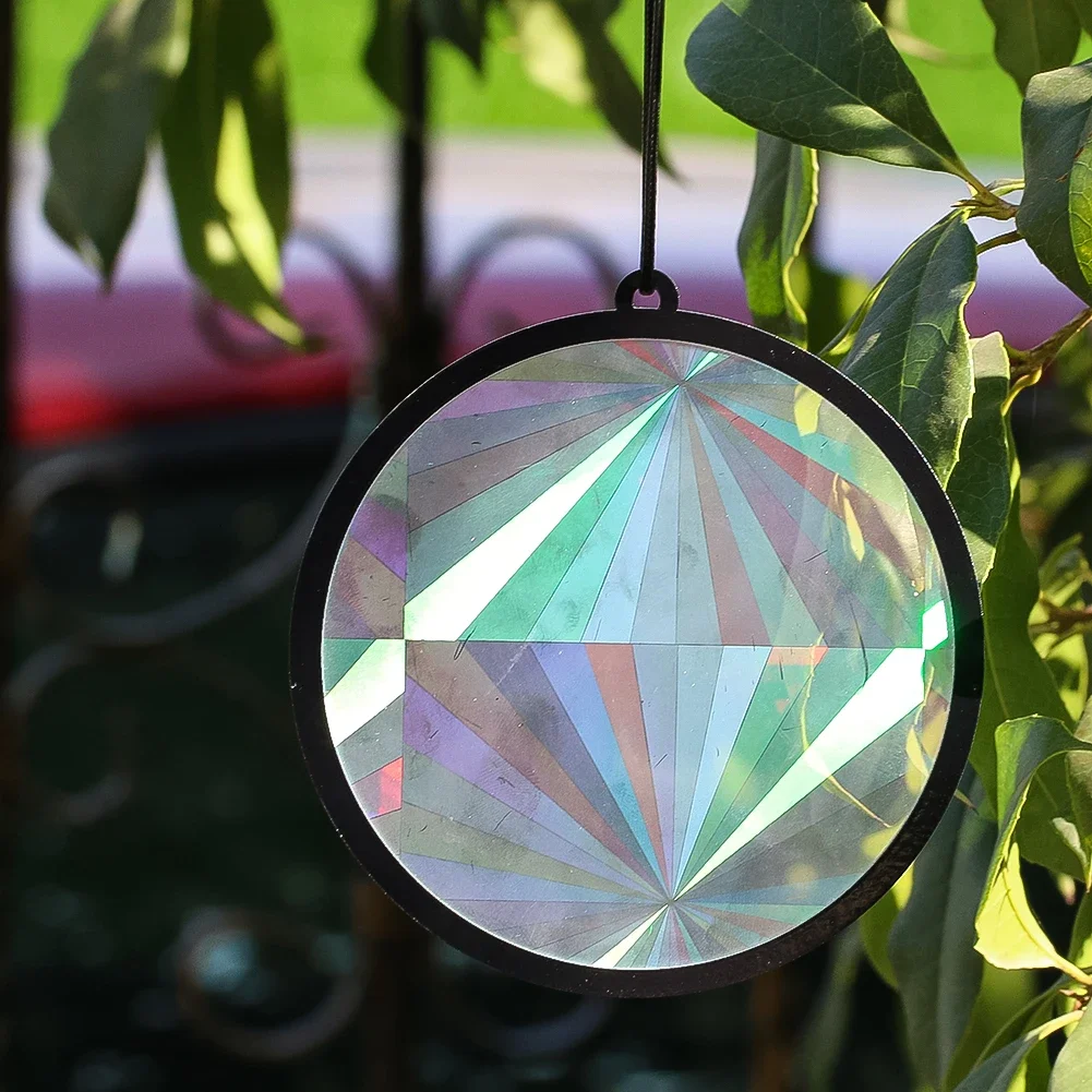 Acrylic Symphony Prism Suncatcher Hanging Light Catcher Pendant Rainbow Maker Garden Home Window Garden Decor Bird Deterrent