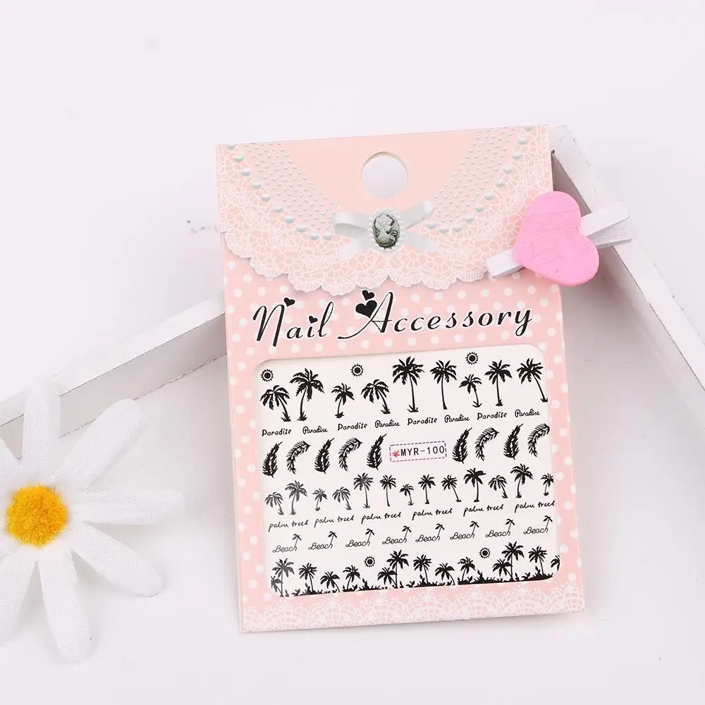 Beach Ocean Wind Beach Coconut Tropical Surf Nail Sticker Manicure Nail Art Coconut Style