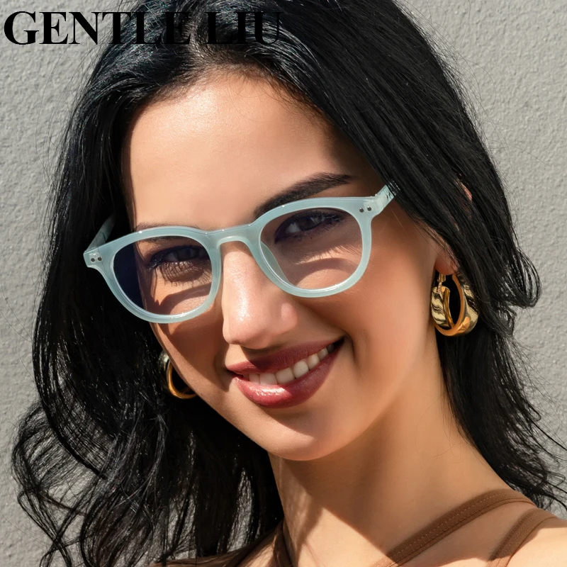 

Fashion Small Frame Round Eyeglasses Anti Blue Light Glasses Women Computer Spectacles Transparent Optical Frames Gaming Eyewear