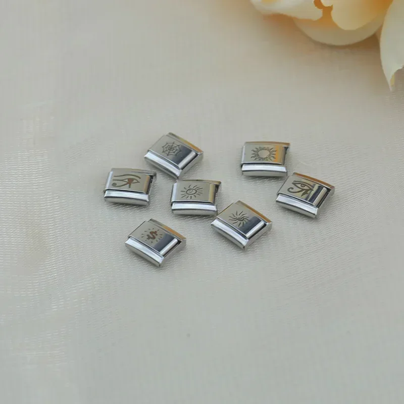 Stainless Steel Sun Eye Charm Italian Links Fit 9mm Bracelet DIY Making Jewelry Hapiship Fashion New Top DJ106-B charm bracelet