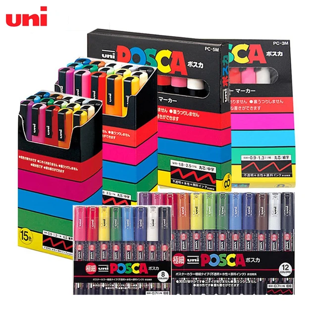 Uni Posca Acrylic Paint Pens for Rock Painting, Paint Markers for Stone,  Rock, Craft DIY, Wood Slices, Easter Egg,Ceramic