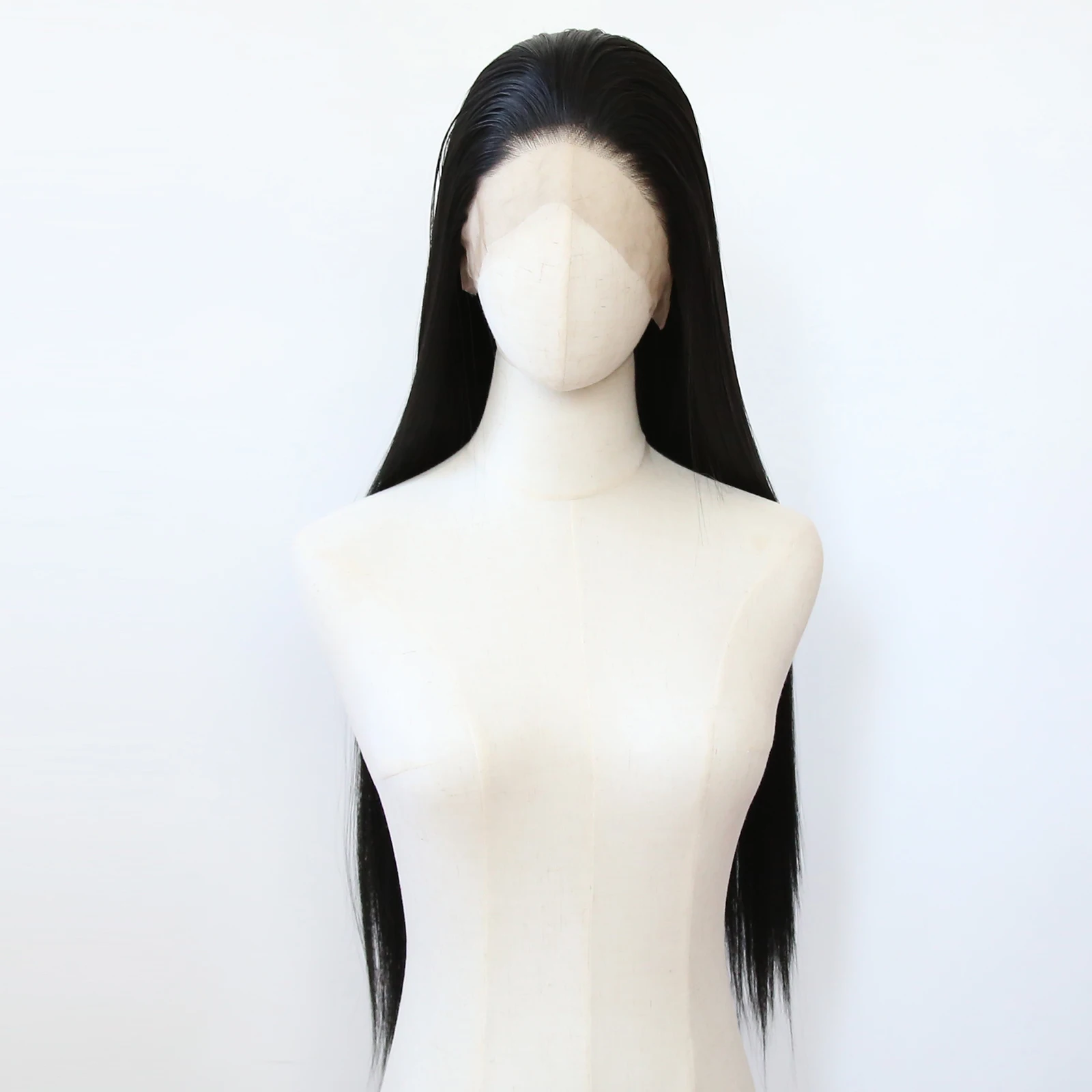 Synthetic Lace Front Wig Long Straight Jet Black Lace Front Synthetic Wig Pre Plucked Natural Hairline lace front wig