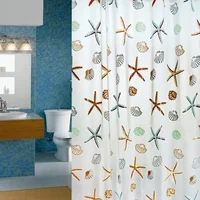 180*200cm Bathroom Curtain Waterproof Shower Curtain with 12 Curtain Hooks and Rings Shower Curtain Set