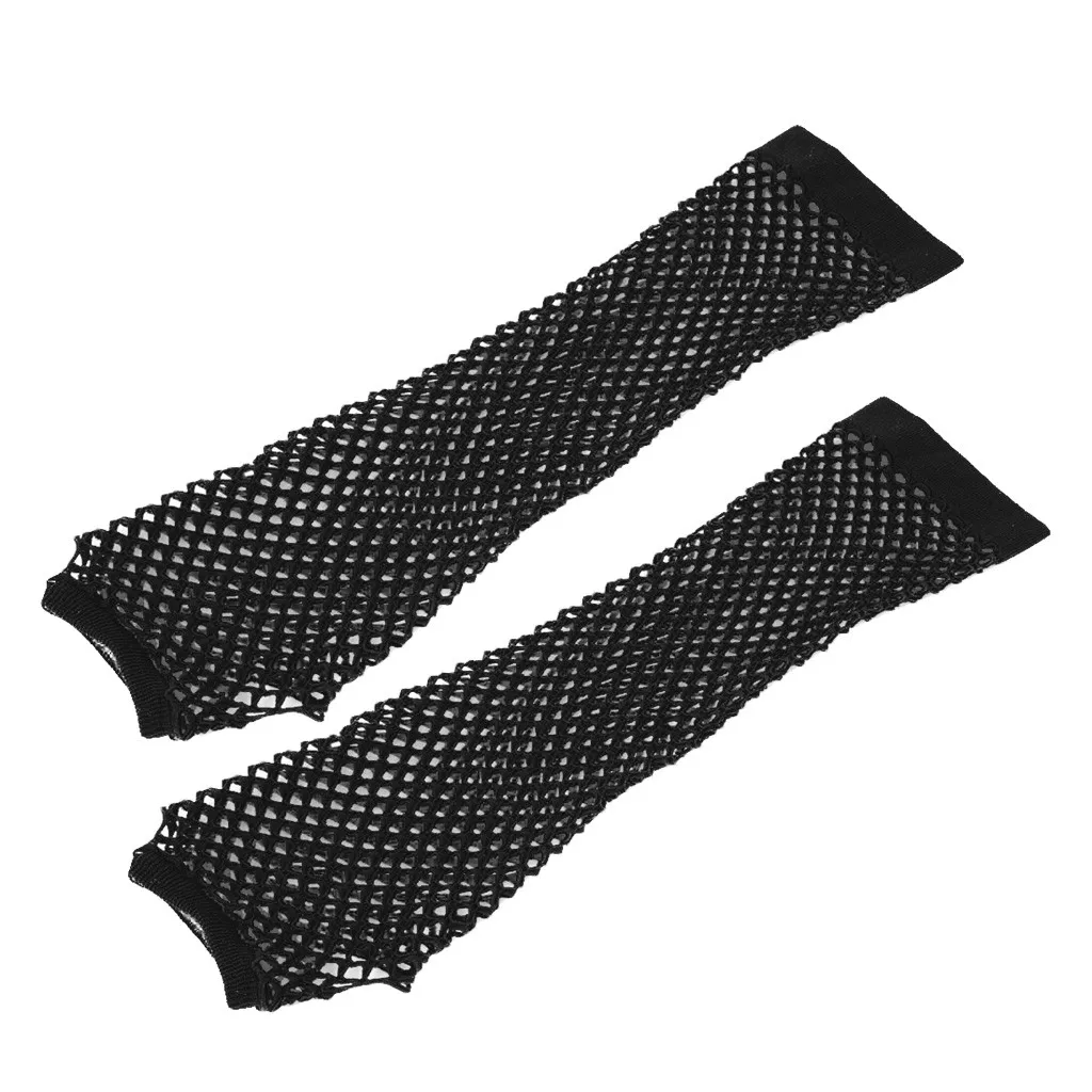 1pair Womens Long Fishnet Net Gloves Fingerless Mesh Gloves Punk Rock Fancy Night Club Party Arm Warmer Gloves Sexy Gloves