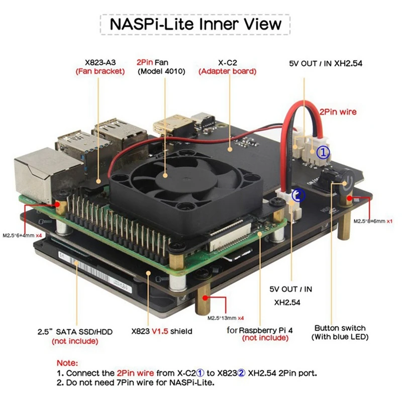 Naspi Ʈ ŰƮ + X823 Ȯ  + X-C2   + ̽   SATA HDD/SSD ϵ ũ NAS 丮 