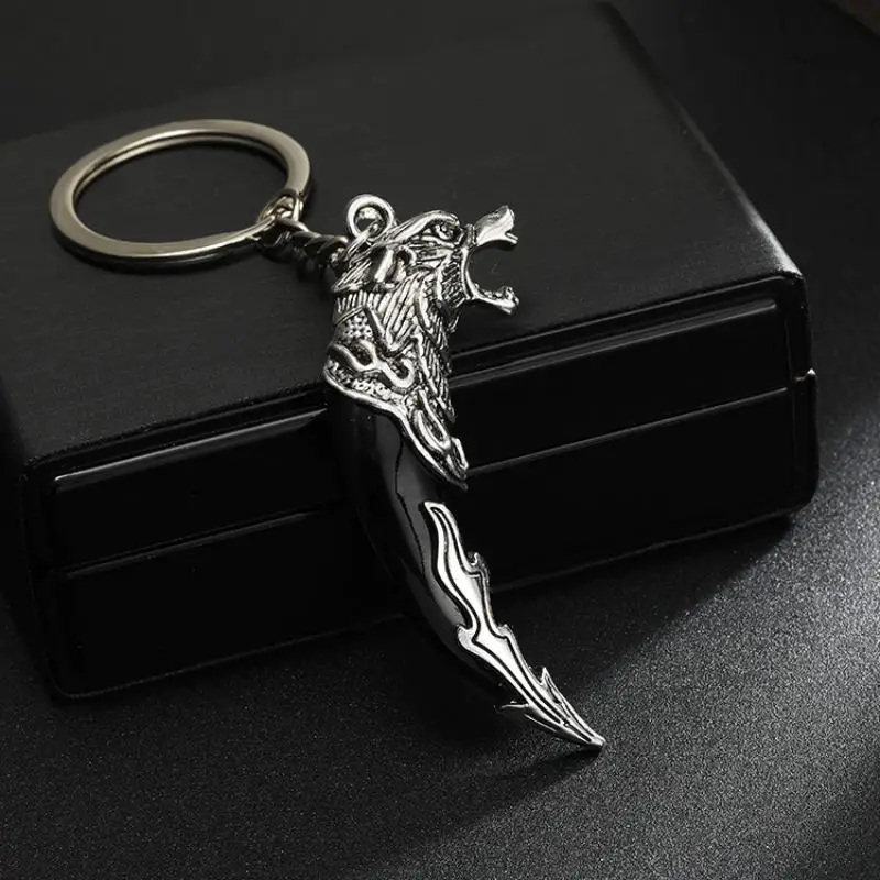Trendiger Schlüsselanhänger in Form von Wolfszähnen, cooler Charm, dekoratives Accessoire für Rucksäcke, Punk-Schmuck, Geschenk – Detail 2