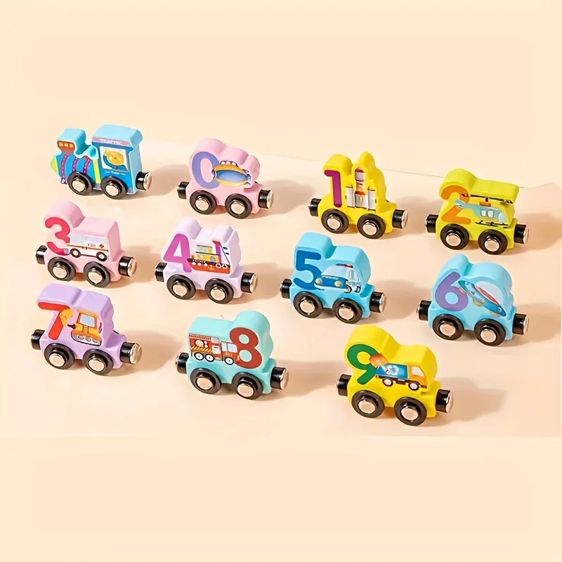 Wooden Magnetic Train Puzzle Set: Colorful Cartoon Design, Enhances Early Learning and Cognitive Skills