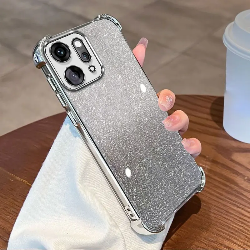 Glitter Plating Clear Protective Cover with Shockproof Design