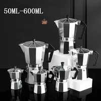 Nouveau Pot Moka en aluminium ménage 50ml-600ml poêle à Latte cafetière classique percolateur à expresso Pot d'extraction de café 4