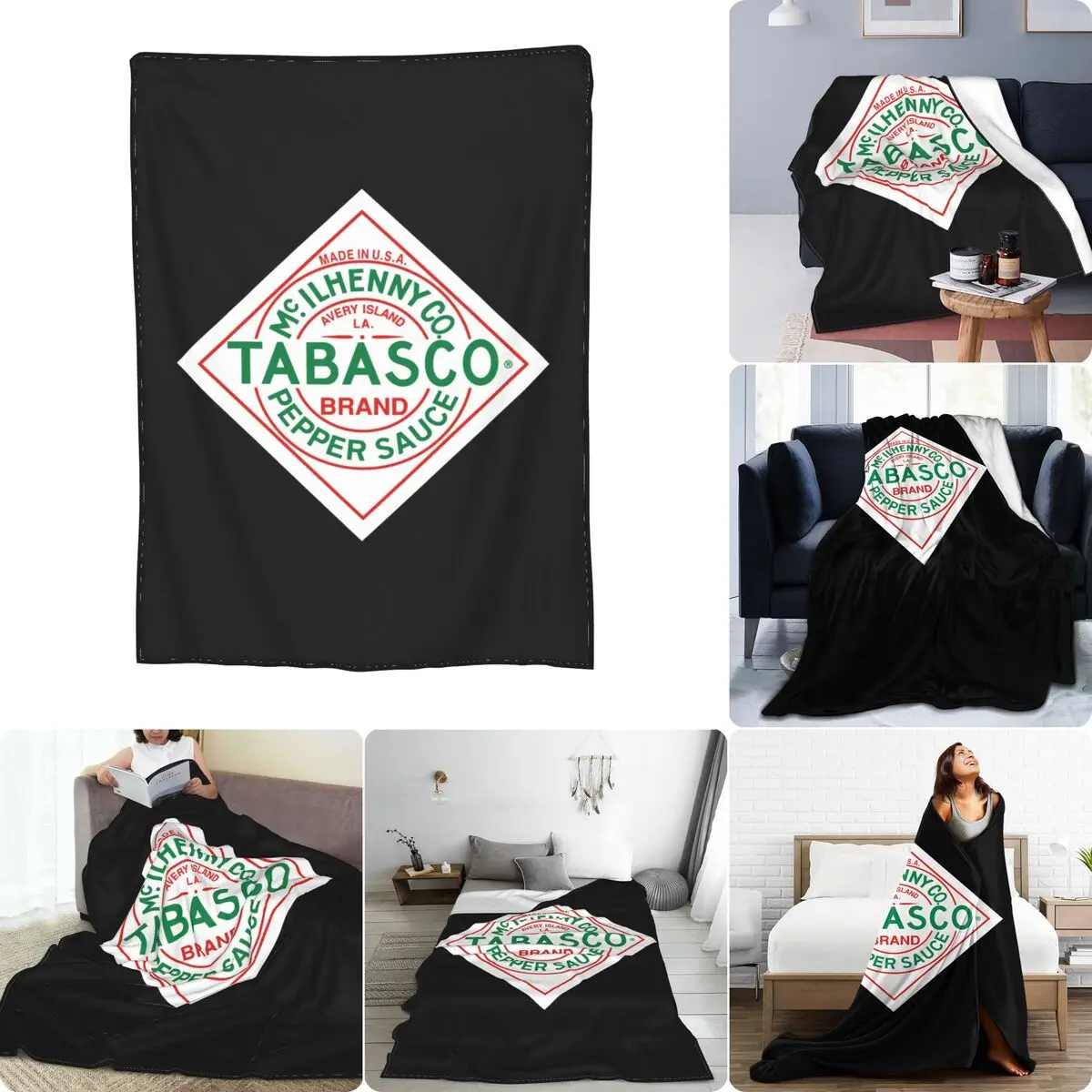 Decorazione Domestica Della Coperta Del Micro Pile Ultra-Morbido Del Pepe Della Salsa Di Tabasco Del Fumetto Del Pomodoro