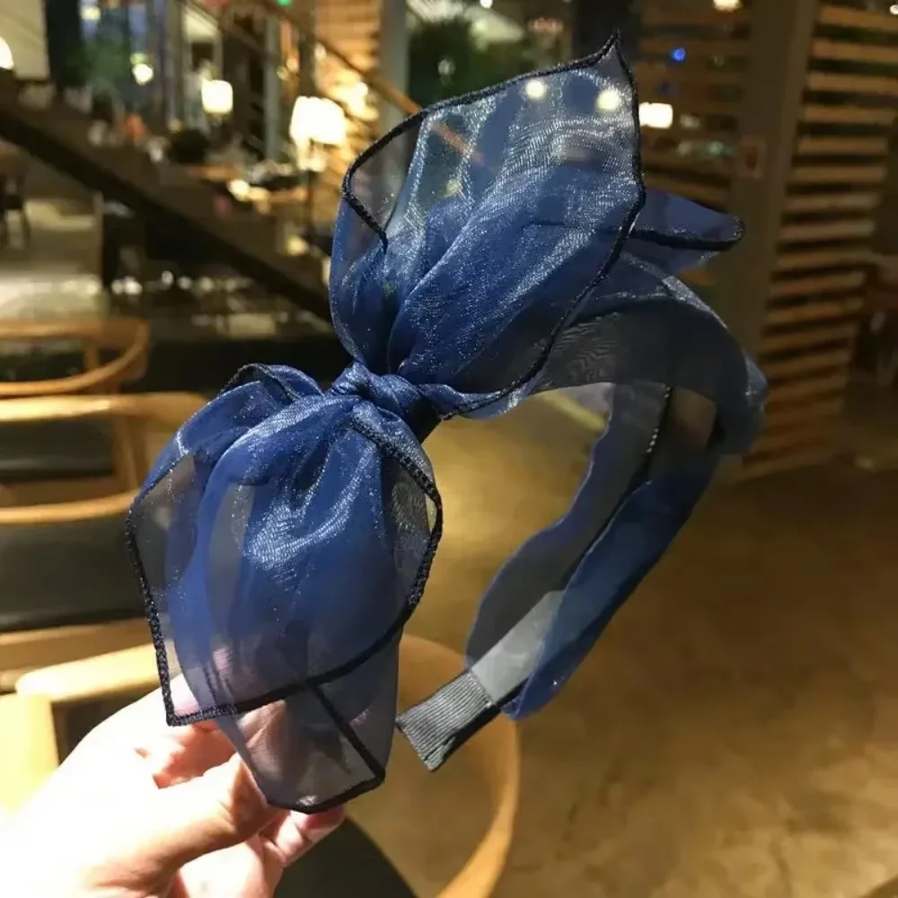 2024 Fashion Trend Women's Wide Headband Bow Knot Cross Sweet Korean Style Polka Dot Hairband Cute Hair Hoop Headwear Headdress