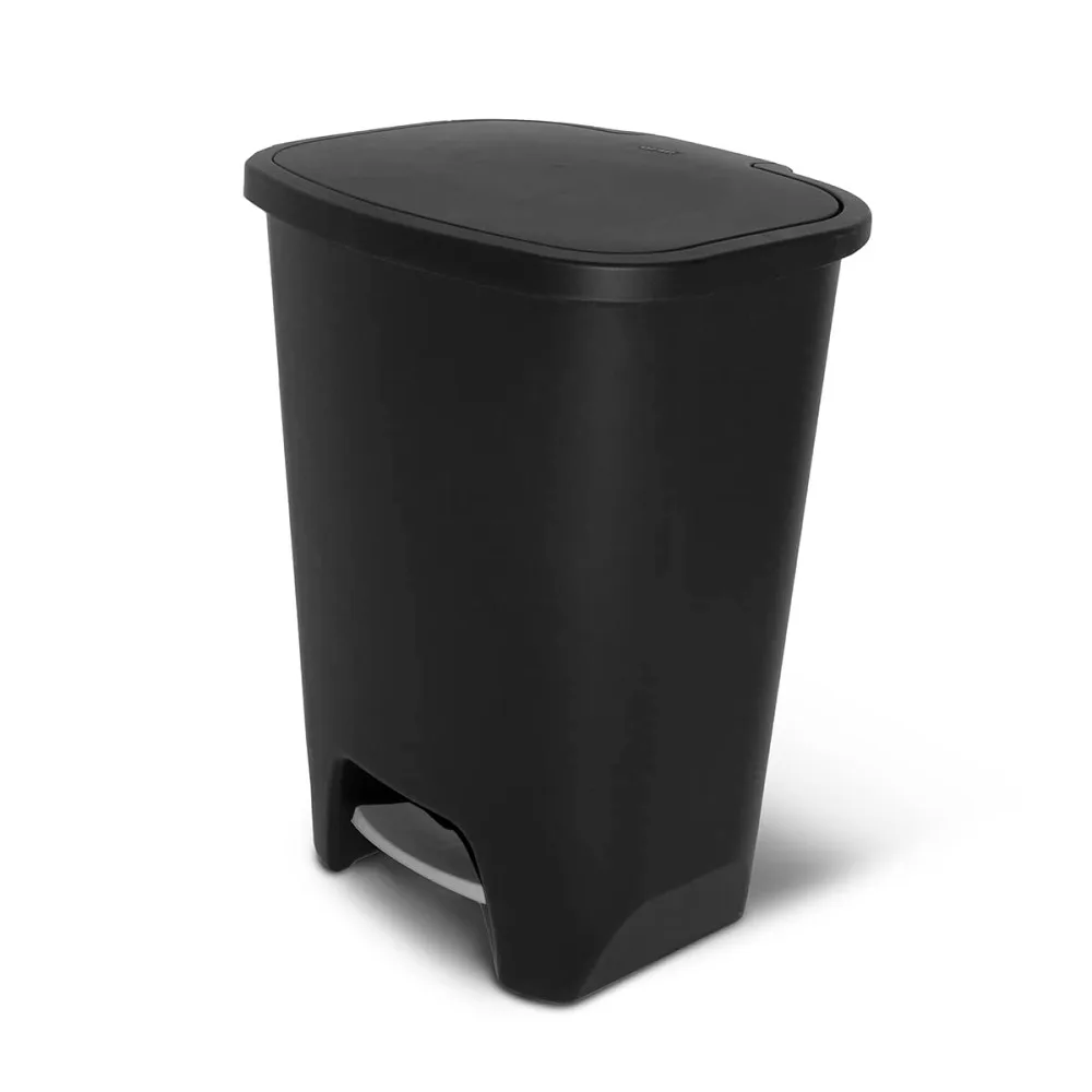 Glad 20 gal. White Step-On Plastic Trash Can with Clorox Odor Protection of The Lid