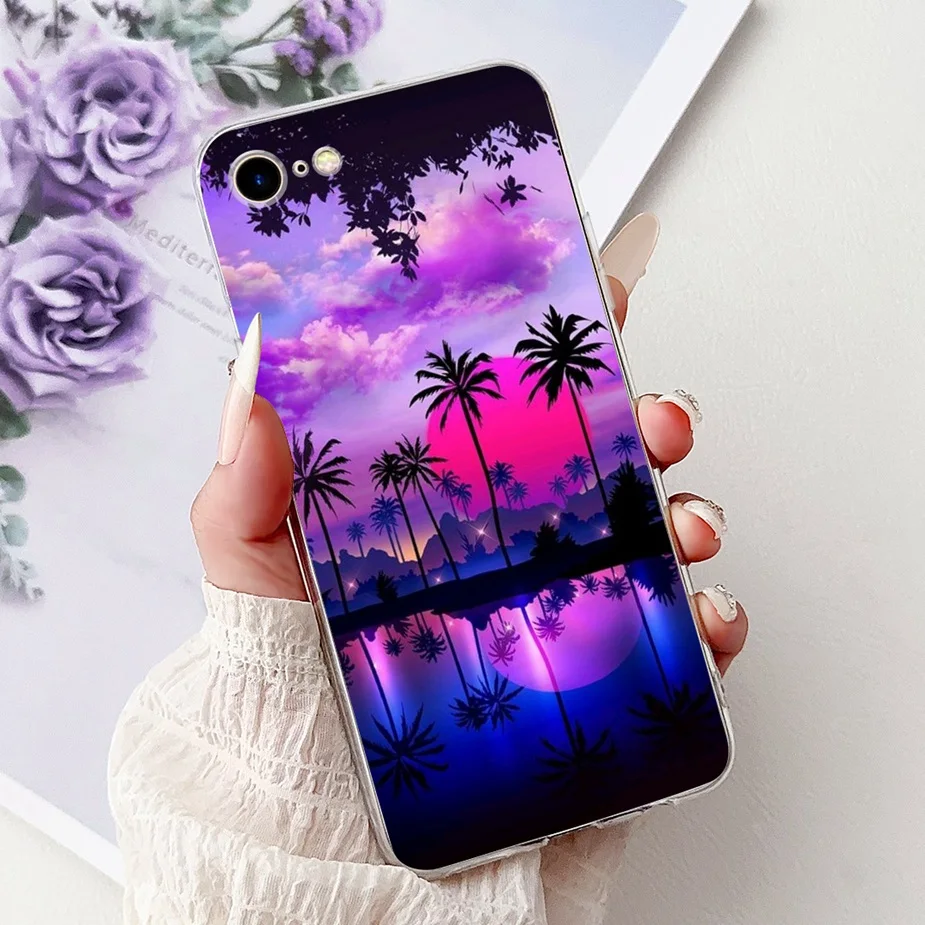 Cute Cat Painted Clear Silicone Soft Slim Phone Case