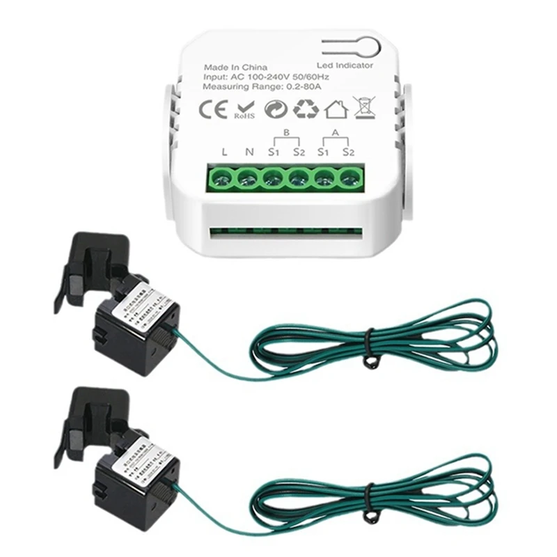 Tuya-Wifi-Smart-Meter--Digital-Energy-Meter--80A-Current-Transformer---Solar-PV-Power-Production-Consumption-Monitor-2CT Y41A