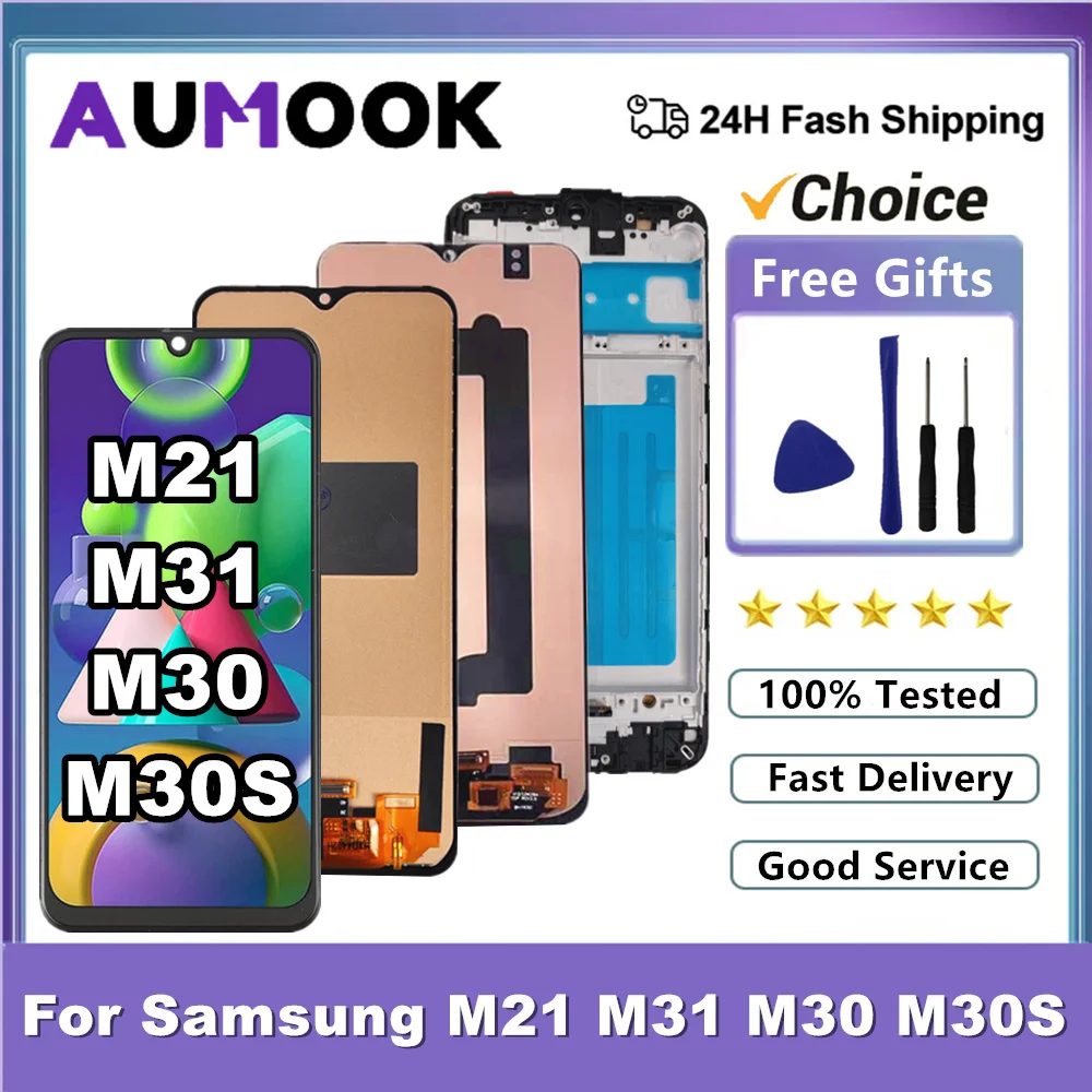 شاشة AMOLED لسامسونج جالكسي M31 M21 M30 M30S شاشة...