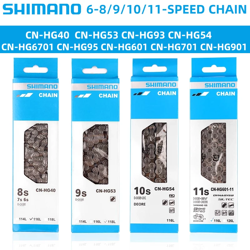 

Велосипедные цепи SHIMANO 6/7/8/9/10/11/12 Скоростей HG601 HG701 HG901 HG40 HG53 HG93 HG54 HG95 HG71