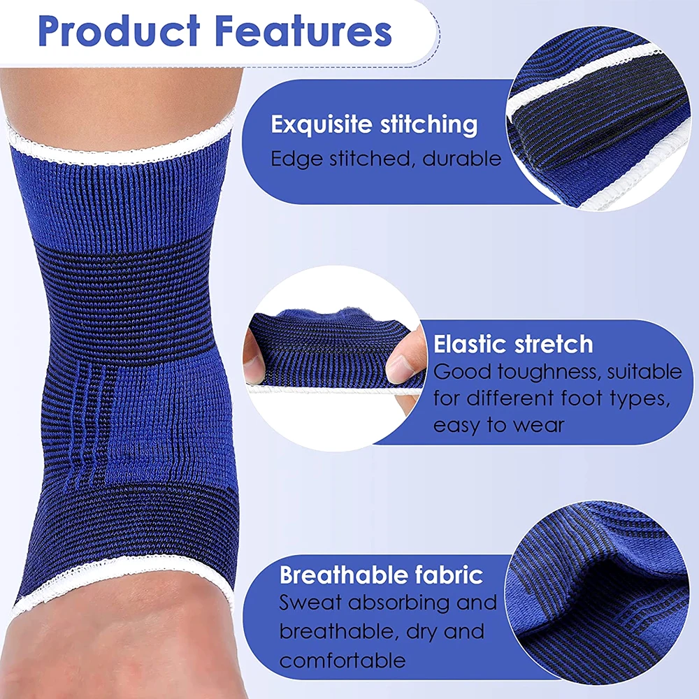 BraceTop 1 Pair Professional Elastic Knitted Ankle Support Band Ankle Brace For Sprain Sports Protects Shoes Therapy Ankle Support Brace
