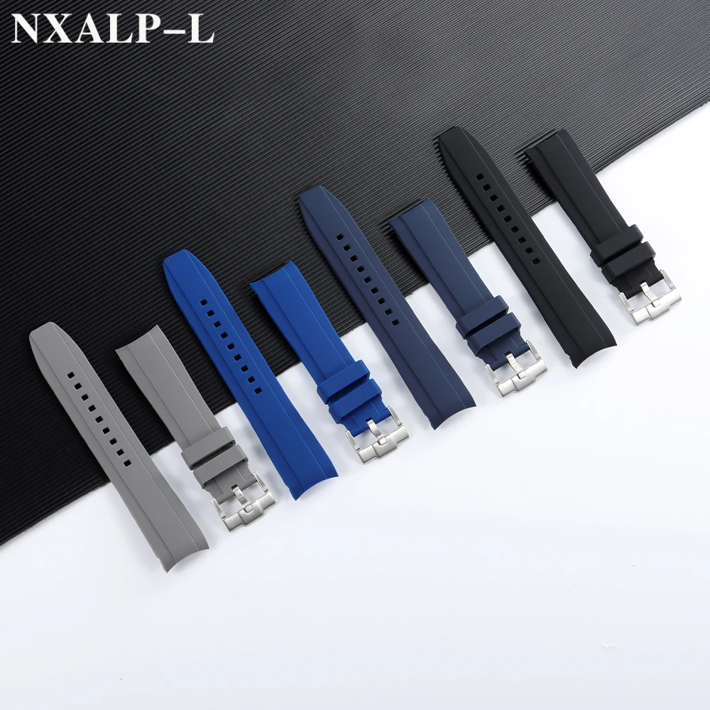 Soft Silicone Curved End Waterproof Watch Band Bracelet