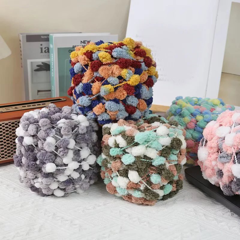 100g/공 무지개 작은 공 뜨개질 원사 Pom Pom 니트 담요 쿠션 라인에 대 한 크로 셰 뜨개질 원사 DIY 크로 셰 뜨개질 매트 스레드
