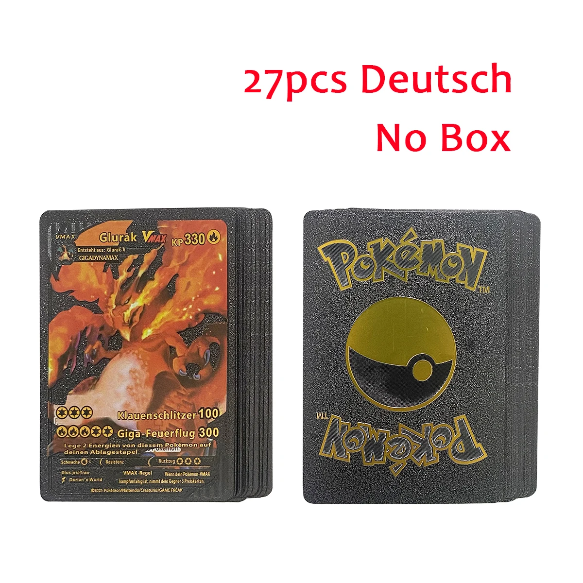 27-55Pcs Pokemon 3D Cards Shining Colorful English Vmax Gx