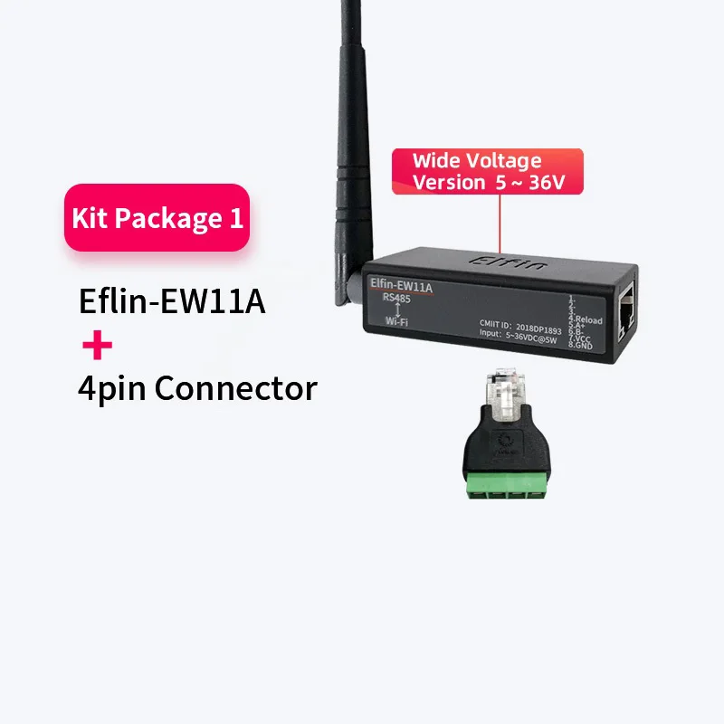RS485 to WiFi Serial Device Server Serial Port Converter Support TCP/IP Telnet Modbus TCP Protocol IOT Data Transfer Elfin-EW11A wifi converter