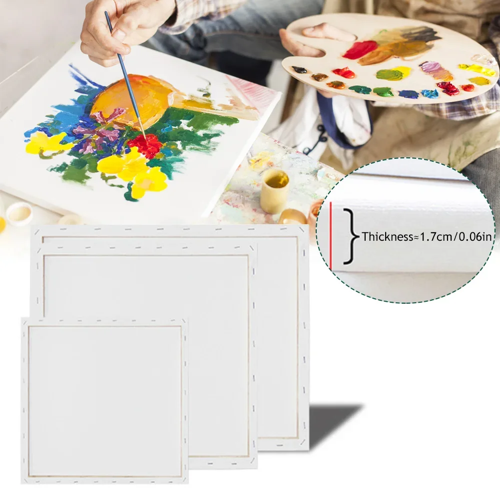 Canvas Board For DIY Oil Painting Cotton Blank Primed White Suitable For Gouache Watercolor Acrylic Oil Painting Art Supplies