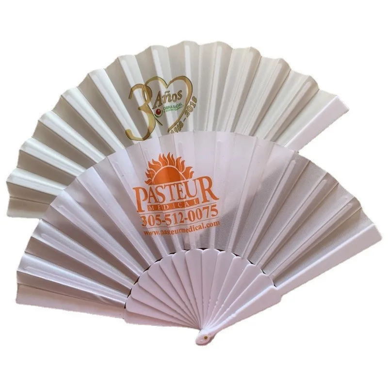 

30PCS Customized Plastic Folding Fan Souvenir Gift With Advertising Logo Print For Promotion or Decoration
