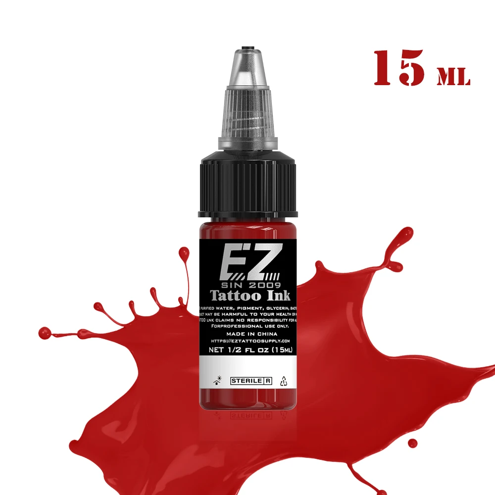EZ Tattoo INK 25 Colors  1/2 oz 15ml/Bottle Tattoo Inks Pigment Kit for 3D Makeup Beauty Skin Body Art 4