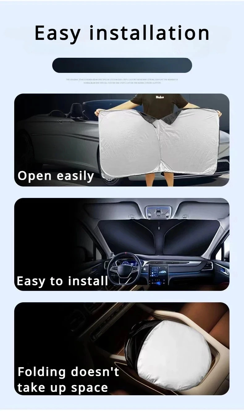 Windschutzscheiben-Sonnenschutz Auto-Frontscheiben-Visier Faltbarer UV-Schutz Sonnenschutz Sommer-Styling-Zubehör – Detail 4