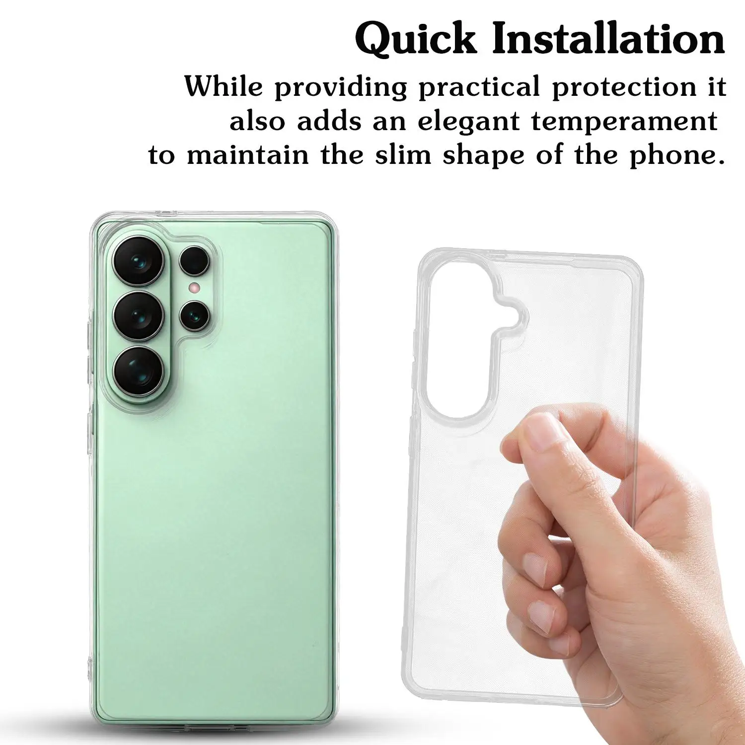 Transparent Anti-Yellowing Shockproof Phone Case with Protective Bumper