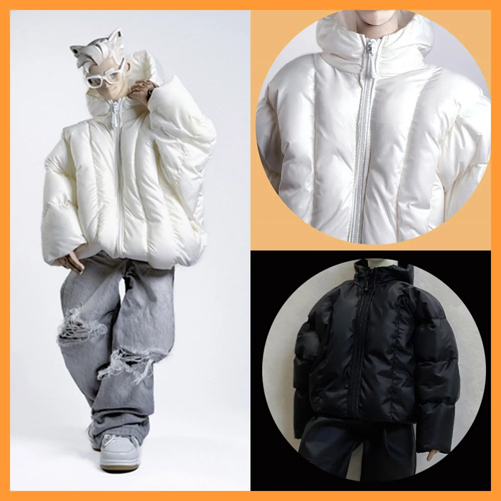 

Мужская уличная куртка 1/6, короткая белая подходящая ко всему пальто с капюшоном и хлопковой подкладкой, парки, модная зимняя куртка для 12-дюймовых фигурок игрушек