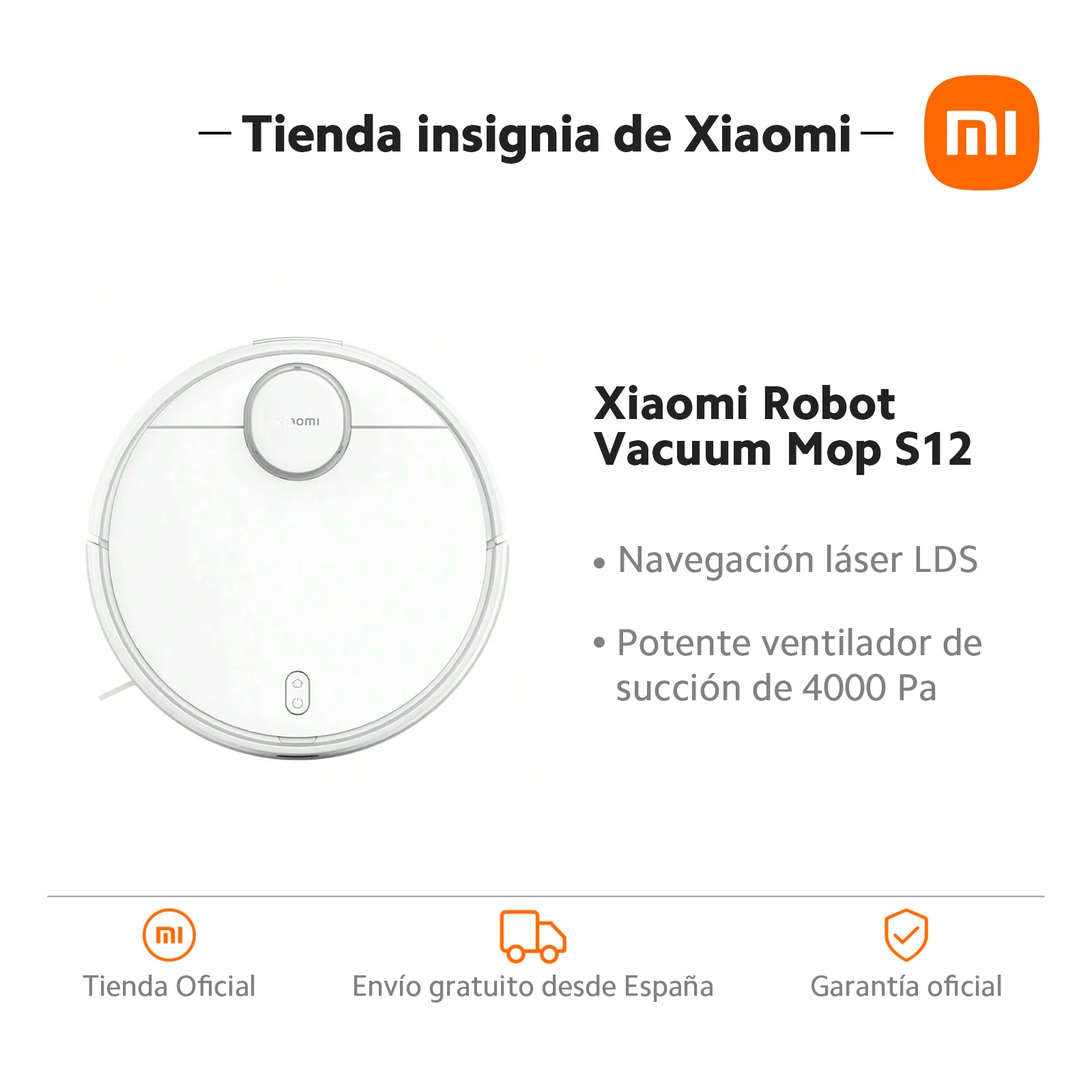 Oficial | Xiaomi Robot Vacuum Mop S12,Navegación láser LDS