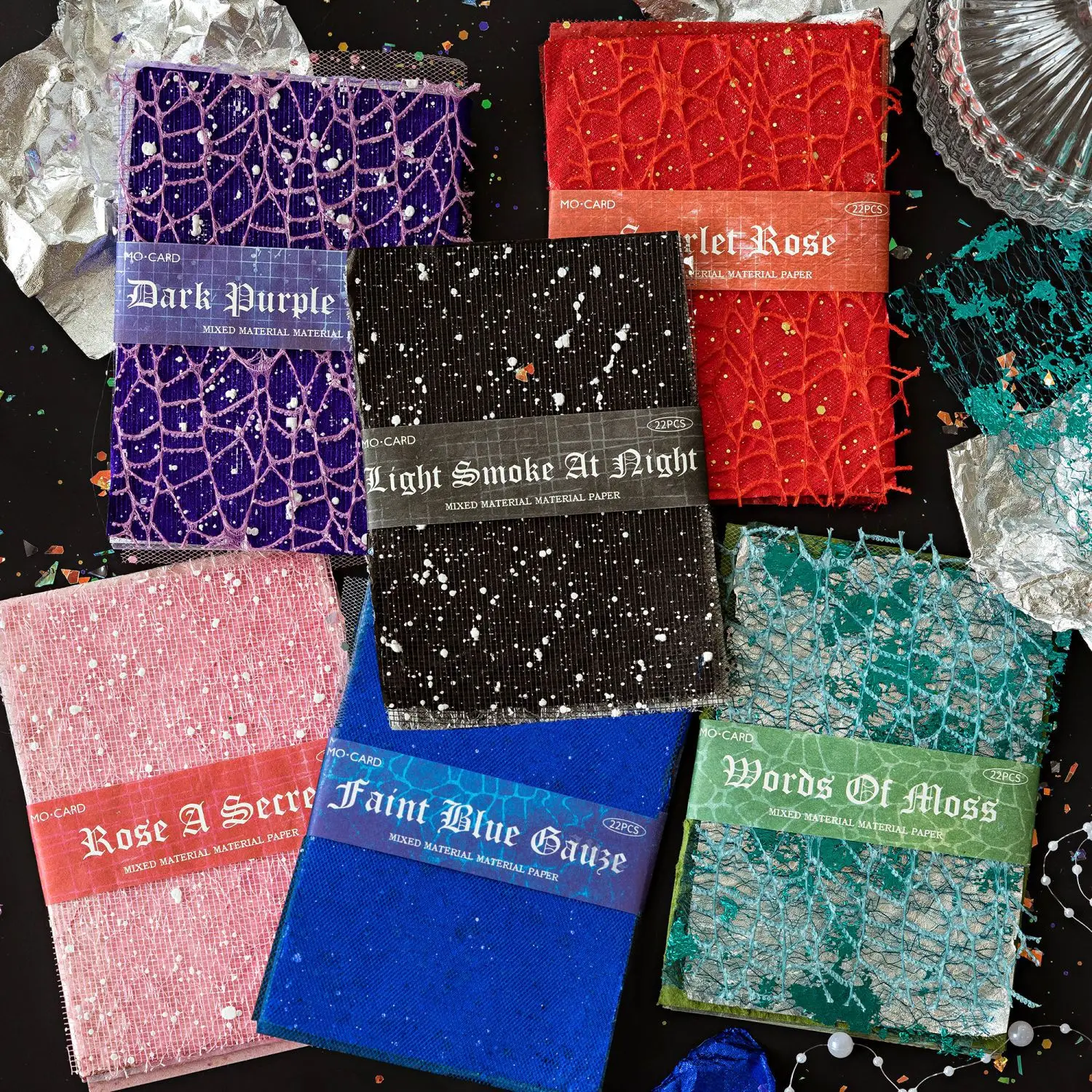 Scrapbooking Paper 22 pcs netting theme material paper Decorative Scrapbooking Diary Album Background paper Planner Craft Supplies
