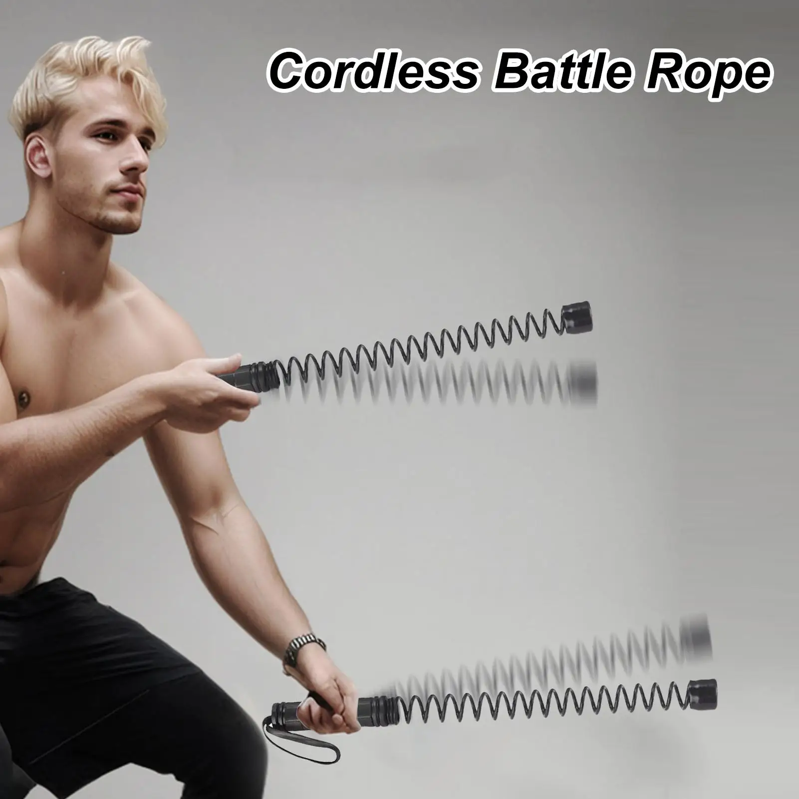Workout Rope Indoor Cardio Trainer 2 Pieces Cardio Training Cordless Battle Ropes For Outdoor HIIT Gym MMA Home Calisthenics